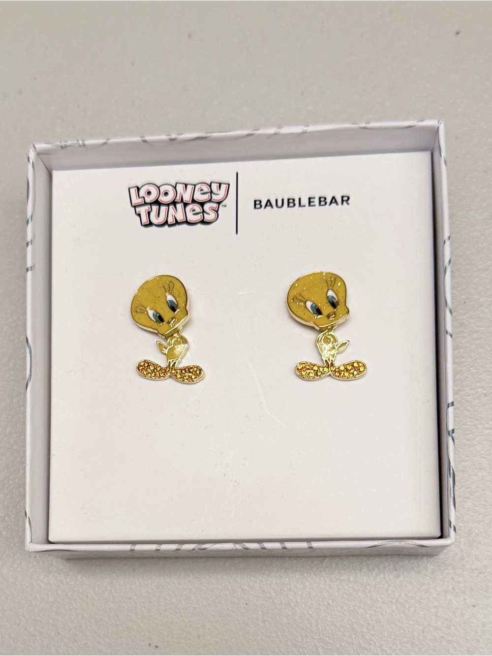 BaubleBar Yellow Tweety Bird Gold-Tone Stud Earrings